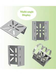 Paquete de 2 soportes de montaje en pared universales con 6 anillos, adaptador de montaje de varilla vertical de acero inoxidable, adecuados para cámaras de CCTV, cámaras domo PTZ, puntos de acceso AP interiores y exteriores y CPE de clientes. - A - Ver 3