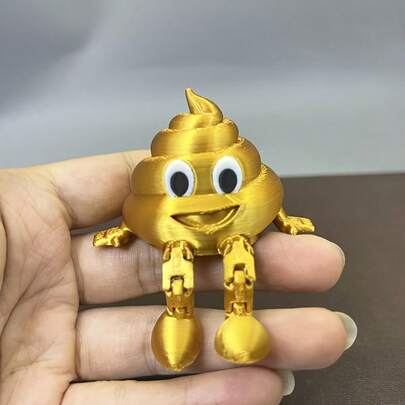 多色坐姿便便汽车内饰摆件 - 腿部关节可活动，可作家居桌面摆件、办公室摆件、书架桌面装饰品，趣味新奇礼物，可摆造型的便便角色