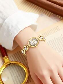 1pc Women's Minimalist Fashionable Luxury Quartz Movement Wrist Watch, Suitable For Daily Wear - one-size - View 5