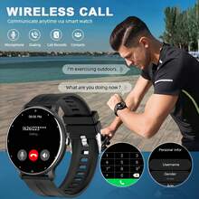 Reloj inteligente con pantalla HD de 2,01", unisex, llamada Bluetooth, cámara remota, múltiples carátulas, podómetro, modos deportivos múltiples, ideal para mujeres - Multicolor - Ver 5