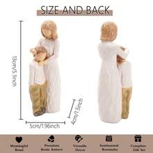 MINGZHANG Single Piece | Height: 13cm / 5.1 Inches | Healing Art Style | Resin Material | Mother And Child Statue, Nordic Minimalist Design | White Dress With Beige Clothing | Standing Embracing Pose | Geometric Texture And Soft Silhouette Details | Desktop Decor Ornament | Perfect For Mother's Day, Birthday, Family Memorial, Bedroom, Study, Living Room Decoration, Spring & Summer Home Styling,Valentines Day Gifts - 母子 - 查看 9