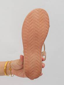 1 đôi sandal đế xuồng thời trang mùa hè dành cho thanh thiếu niên, kiểu dáng tối giản với quai gương, giày đế xuồng thoải mái, phù hợp cho sinh hoạt hàng ngày, đi nghỉ mát và đi biển. - Vàng - Xem 6