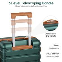 Luggage Set, PC Hardshell 20inch Carry On Luggage Set With Spinner Wheels, TSA Lock, Suitcase With Travel Backpack & 1Packing Cubes (Black, 1 Piece Set(20IN) - màu xanh lá - Xem 4