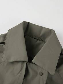 Áo khoác gió dài nhẹ dành cho nữ có thắt lưng - Áo khoác công sở đa năng thời trang, phù hợp cho mùa xuân và mùa thu, kiểu dáng thường ngày thanh lịch. - màu xanh lá - Xem 10