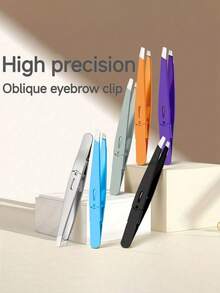 High Precision Ultra-Thin Flat Head Blackhead, Eyebrow And Eyelash Tweezers, Eyebrow And Eyelash Tweezers, Eyebrow Trimming Tools, Essential Beauty Tools For Eyebrow Grooming - Multicolor - View 4