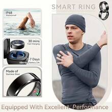 Smart Ring Fitness Tracker Workout Smart Ring, Steps, Distance, Sleep Tracking, Sports Tracking Device, Suitable For Men And Women - Silver - View 2