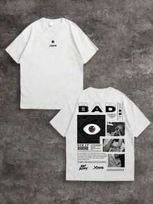Y2K Tops, Bad Tee Bunny Rabbit Logo Cartoon Crew Graphic Oversized Tee, Streetwear, Vintage, Hip Hop Cute Rebel, Aesthetic, Baggy, Free Shipping - Trắng 3 - Xem 12