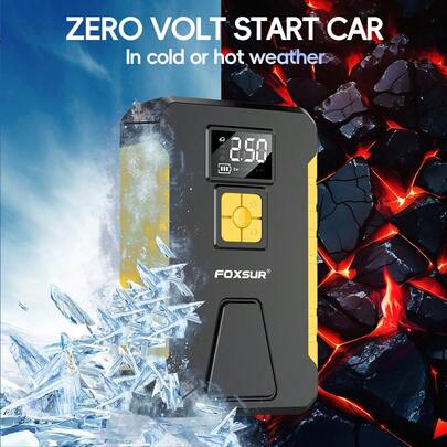 Portable Air Compressor And Tire Inflator, USB Powered Rechargeable Battery, Emergency Car Jump Starter, LED Display, Flashlight, Suitable For Car Tires, Automobiles, Bicycles, Motorcycles And Other Inflatable Devices