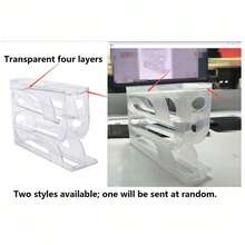 1pc Transparent 3/4 Tier Sliding Egg Dispenser, Automatic Rolling Anti-Crack Holder, Suitable For Refrigerator And Countertop, Easy To Clean And Washable, Industrial Food Supply Equipment, Space-Saving Refrigerator Side Door Storage Rack, Kitchen Organization, Egg Storage Box - Multicolor - View 10