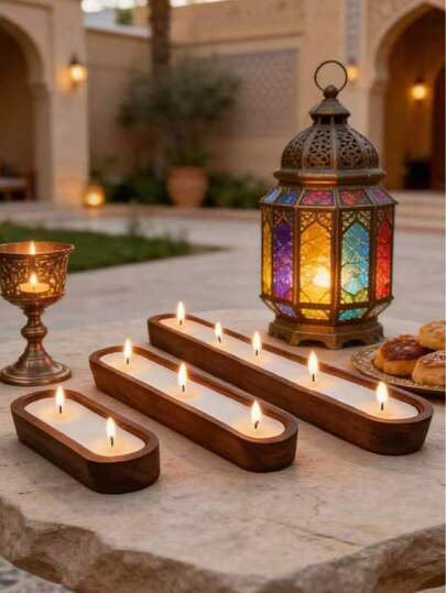 Este nuevo candelabro de madera rectangular con diseño lujoso es un regalo ideal para celebraciones de Eid Al-Fitr. También es una excelente opción para crear un ambiente festivo en fiestas, vacaciones o reuniones. Este candelabro de madera con vela aromática es perfecto para iluminación y decoración del hogar, especialmente adecuado para regalos de Ramadán, Eid Al-Fitr, Pascua, fiestas, Día de la Madre, reuniones familiares, hoteles, cumpleaños y reuniones. También es un excelente regalo para amigos y familiares.