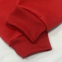 Moletom Canguru com Capuz de Outono e Inverno, Confortável, Apresentando uma Estampa do Amor de Jesus Para meninas - Vermelho - Visão 4