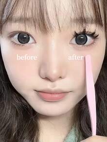 80pcs/Pack Glue-Free Naughty Pixie False Eyelashes, Natural Adhesion & Extension, Soft & Fluffy Effect, C-Curl Individual Lashes, Mixed Length 11-12mm, Natural & Transparent, Suitable For Cosplay And Beginners - C - View 3