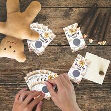 38/50pcs Teddy Bear Party Scratch Cards, Scratch Off Reveal Cards For Gender Reveal Party, Baby Shower Gifts - Multicolor - View 5