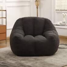 Aoowow Beanbag Chair, Filled Bean Bag Chair, Big Bean Bag Chair With Filler For Adults, Adult Beanbag Chair With Filling For Living Room (Teddy Fabric In Dark Gray, 33.9" D*37.4" W*32.3" H) - Dark Grey - View 8