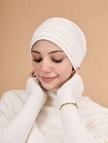 1 pièce Sous-foulard plissé à 4 couches pour femmes, bonnet turban multicouche élastique, bandeau de sport respirant et confortable, polyvalent pour usage quotidien, sport, yoga, mode - turban - Voir 16
