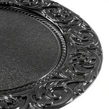 24pc 13in Black Party Plates, Decorative Reusable Dish Set For Catering - Black - View 7