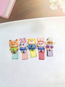 5pcs Disney Zootopia Judy Hopps Inspired Hair Ties, Clips & Scrunchies For Girls, Non-Damaging Hair Accessories - Multicolor - View 9