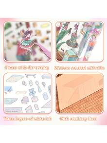 新款大型场景贴纸，成人风景贴纸，房屋贴纸，剪贴簿贴纸，3D微缩房屋贴纸，风景贴纸，一次性，多种尺寸可选，3D微缩房屋微景观贴纸，适用于DIY剪贴簿、手账、拼图、风景贴纸，无需镊子 - 1 Set - 查看 8