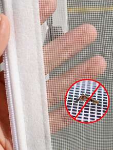 白色窗户纱网，带拉链开口，方便进出的防蚊虫纱窗，可拆卸可清洗的防虫网 - Zipper Mesh - 查看 2