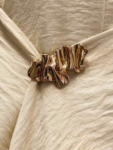 2pcs Women's Spring Casual Outfit - Loose Asymmetrical Hem Long Sleeve Top In Light Khaki And Straight Leg Pants, Suitable For Commuting And Casual Outings - Light Khaki - View 8