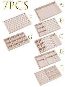 9/1 chiếc Khay đựng trang sức bằng nhung cao cấp có thể xếp chồng lên nhau - Không có lớp nhung phủ - Bền chắc - Khay/Giá đỡ trang sức có thể xếp chồng lên nhau, hộp đựng đồ trang sức trang nhã cho bông tai, nhẫn, dây chuyền và các loại trang sức khác - Giúp bạn sắp xếp trang sức một cách thời trang - Nhiều màu - Xem 20