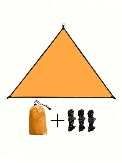 1套随机颜色花园/泳池遮阳帆，户外防水防晒三角形涤纶遮阳篷