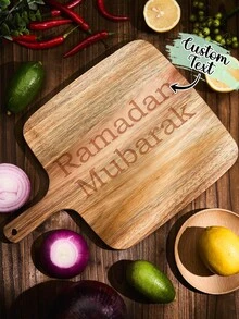 1件可定制文字砧板，可定制奶酪板和托盘，个性化姓名砧板，双面可用，月亮和星星图案，开胃菜板，餐桌装饰，厨房必备，乔迁、情人节、母亲节、父亲节、周年纪念日、婚礼的独特礼物，送给情侣、父母、妻子、丈夫的最佳礼物 - 款式2 - 查看 1