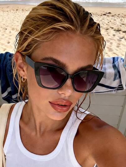 1 Pair Unisex Chic Cat Eye Glasses, Suitable For Party, Travel, Music Festival, Sports, Driving, Holiday Outfits, Beach, Outing, Summer Accessories, Vacation, Family Outing, Elegant Attire, Street Style, Sports, Outdoor Activities, Fishing, Holidays, Vacation