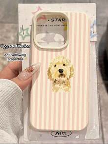 1pc Fashionable Cute Vintage Book Dog Pattern Litchi Texture Anti-Fall Anti-Slip Soft Phone Case, Suitable As Birthday, Holiday Gift For Friends, Family, Couples, Compatible With Apple, Phones - 款式4(1pc) - 查看 8