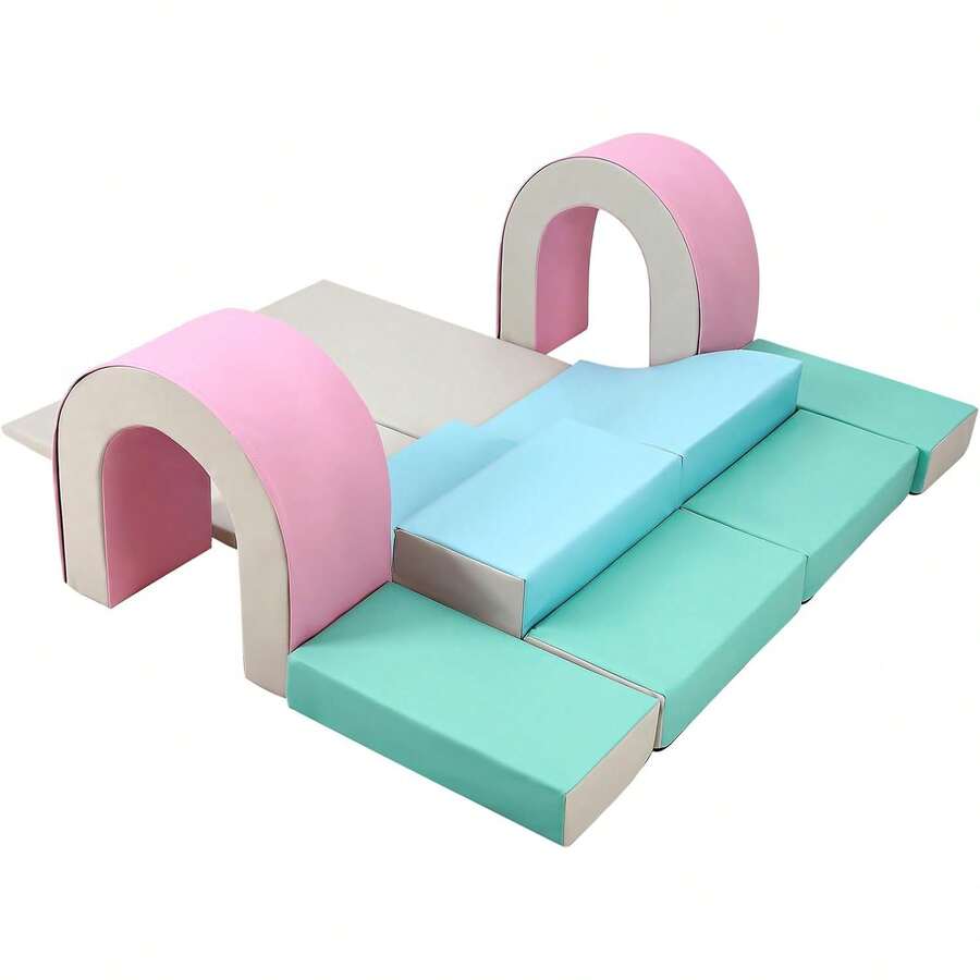 Set de bloques de escalada de espuma - 10PCS juego activo de interior, juego de escalada suave para bebés, preescolares, niños pequeños - Rosa - Ver 1