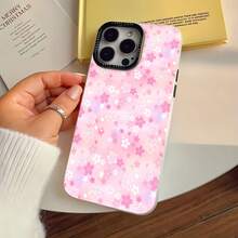 Estuche para teléfono con estampado floral de flor de cerezo Compatible con estuches para teléfonos   17  16 Pro Max  15 Pro Max  13 y  12 Hecho de material de TPU con un acabado láser degradado personalizado de alta gama Moderno y moderno Cómodo de sostener A prueba de golpes y caídas Un gran regalo para familiares, amigos, seres queridos, novios/novias y para días festivos y aniversarios - blanco luz de luna - Ver 6