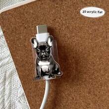 2D Acrylic Puppy Design Protective Case Compatible With Apple 18-20W Charger Adapter - Clear - View 4