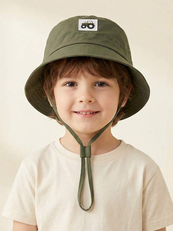 1pc New Cartoon Colorblock Car Print Bucket Hat, Versatile Sun Hat For Kids Boys And Girls