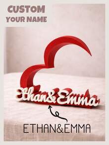 1 chiếc chữ trang trí in 3D theo yêu cầu, thiết kế hình trái tim đôi, tên đôi, trang trí bàn làm việc bằng tiếng Anh theo yêu cầu, màu đỏ mờ kiểu Macaron, chữ trang trí 3D nguyên khối, trang trí nhà cửa hiện đại lãng mạn, đồ thủ công sáng tạo, quà lưu niệm cho cặp đôi, trang trí bàn cưới, vật trang trí bàn làm việc, quà kỷ niệm, đồ trang trí nhà cửa sáng tạo. - Yêu - Xem 10