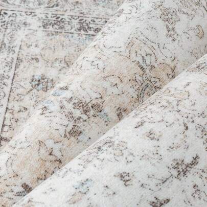 2x8 Washable Vintage Runner Rug For Living Room Bedroom Beige Grey Soft Tranditional Non Slip Runner Rug Lightweight Floral Low Pile Distressed Runner Kitchen Hallway Bedroom