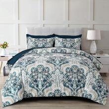7 Pieces Paisley Comforter Set Queen King Bed In A Bag Comforter, Peacock Blue Boho Paisley Pattern Bedding Soft Microfiber Queen Size Comforter With Sheet & Pillowcase,Soft And Comfortable Summer Bedding Set Bed In A Bag For All Seasons, Includes Comforter, Flat Sheet, Fitted Sheet, Pillowcases, Ideal Gift. - Màu xanh của chim công - Xem 10
