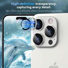 6 pezzi Protezione obiettivo fotocamera in argento HD, protezioni obiettivo ultra resistenti, anti-graffio, vetro temperato ultra sottile anti-graffio, protezione schermo fotocamera in vetro temperato 9H, compatibile con iPhone 17 Pro Max/17 Air/16 Pro Max/16 Plus/16e/15 Pro Max/14 Plus/13 Pro Max, adatto per uso quotidiano, in ufficio, a casa, protezione telefono fotocamera impermeabile antiurto anti-caduta - Argento 6 pezzi - Visualizzare 6
