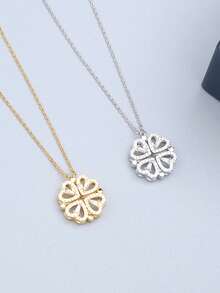 镶满水钻的心形项链，钛钢颈链，送给女朋友的优雅礼物 - 滿鑽小愛心項鍊 - 查看 5