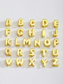 1件简约时尚英文字母吊坠项链，不锈钢链条字母项链，送给女孩、孩子、家人、朋友的礼物，生日礼物，日常佩戴饰品 - 金色 - 查看 6