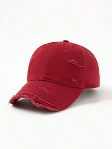 1pc Men Solid Color Distressed Baseball Cap, Suitable Spring And Summer And Daily Wear - Multicolor - View 7