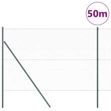 vidaXL 50 X 1,6 M (36 Mm Gitter) Stahl Und PVC Zaunpfosten, Grau - A - View 3