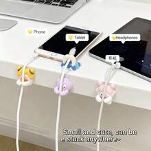 2 piezas Organizador de cables lindo, dispositivo de almacenamiento y fijación sin costuras para el escritorio, clips para cables de carga de teléfono sin taladro - esencial para la escuela, regalo perfecto para el Día de San Valentín - Conjuntos - Ver 4