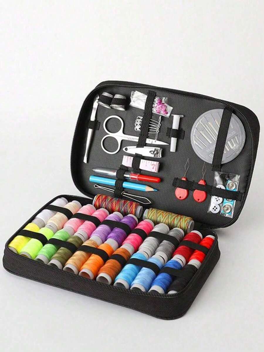 1pc Portable Sewing Kit Household Sewing Tools 10pcs/Set Thread Box Patching Needle Threader Hand Stitching Supplies Valentine DAY, Valentines Wedding, Birthday, ,Sewing ,Craft Supplies, Craft ,Sewing Supplies, Stitch, Sewing Accessories,Back To School - đen - Xem 1