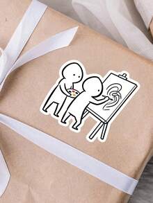1pc Simple Line Drawing Image Sticker Pack – Fun Stickers For Laptops, Water Bottles, And Notebooks.Add An Artistic Touch To Your Essentials With These Simple Line Drawing Image Stickers. - Fine - View 10