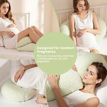 Cuscino ergonomico per la gravidanza a forma di U per un supporto ottimale delle future mamme - Verde pastello - Visualizzare 6