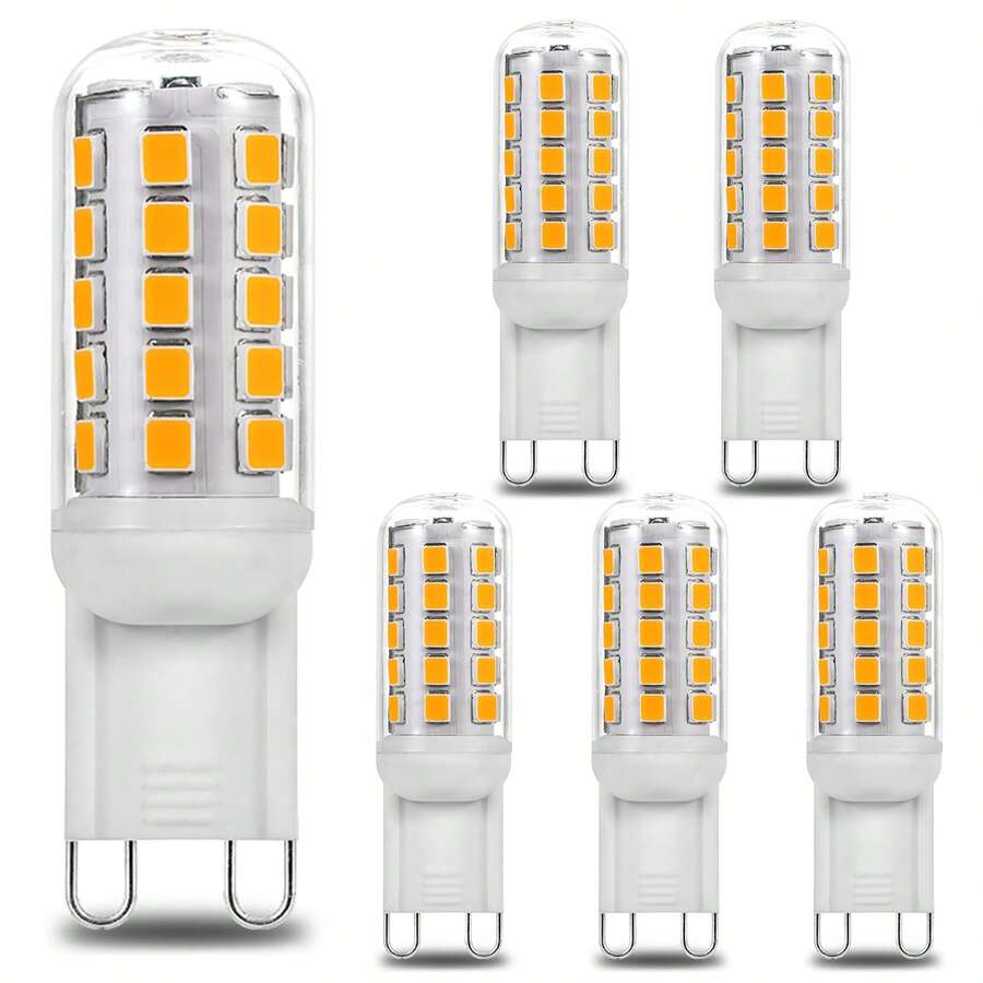 6 bombillas LED G9, 3.5W equivalente a 30-40W halógeno, blanco cálido 3000K, sin parpadeo, no regulable, adecuado para el hogar, oficina, cocina, sala de estar - Luz blanca cálida - Ver 1