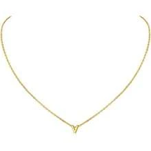 ChicSilver Initial Necklace 26 Letters A-Z Charms 925 Silver / Gold Chain Necklaces For Women Jewelry Accessories Mini Minimalist Alphabet Names For Mothers Couples Birthday - V/oro 18k - 查看 2
