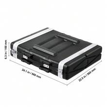 2U Rack Case, Standard 19 In Depth, Server Rack Cabinet With ABS Construction Handle Heavy-Duty Twist Butterfly Latches, Detachable Front & Back Panels, For Amps, Mixers, Microphone Receivers - 2U - 19.25 Inch Depth - View 10