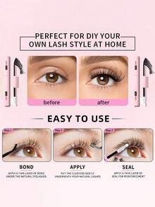 5pcs Lash Cluster Glue Lash Bond And Seal Waterproof Lash Glue For Eyelash Clusters 10ml Bond And Seal 2-In-1 Home Use Strong Hold - Multicolor - View 3
