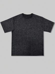 Simple Studio | Men's Vintage Minimalist Solid Color Washed Short Sleeve T-Shirt | Suitable For Summer Wear | Comfortable & Breathable | Leading Fashion - Black - View 7